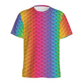 Rainbow Mermaid Scale Pattern Print Men's Athletic T-Shirt
