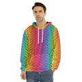 Rainbow Mermaid Scale Pattern Print Men's Velvet Pullover Hoodie