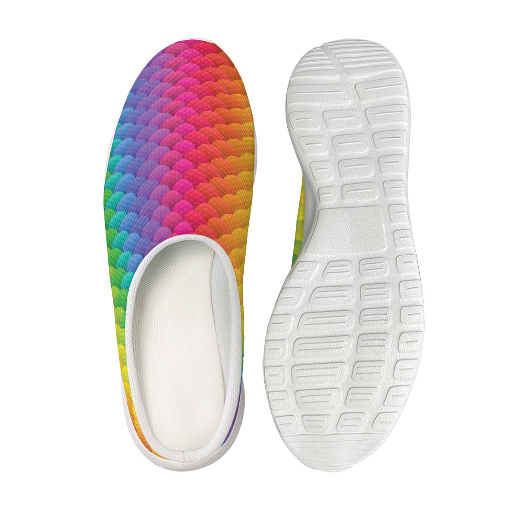 Rainbow Mermaid Scale Pattern Print Mesh Casual Shoes