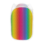 Rainbow Mermaid Scale Pattern Print Mesh Laundry Hamper