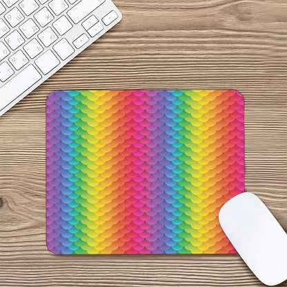 Rainbow Mermaid Scale Pattern Print Mouse Pad