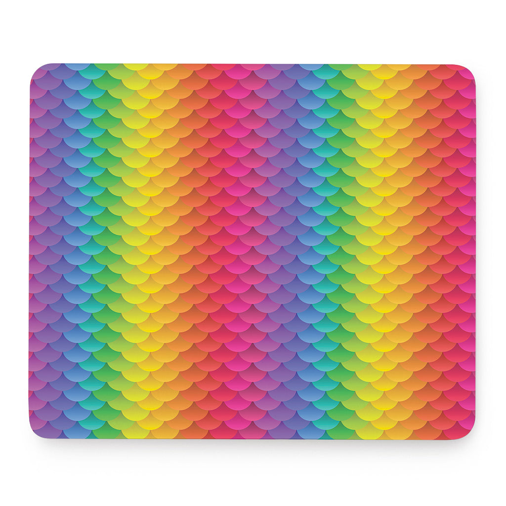 Rainbow Mermaid Scale Pattern Print Mouse Pad