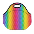 Rainbow Mermaid Scale Pattern Print Neoprene Lunch Bag