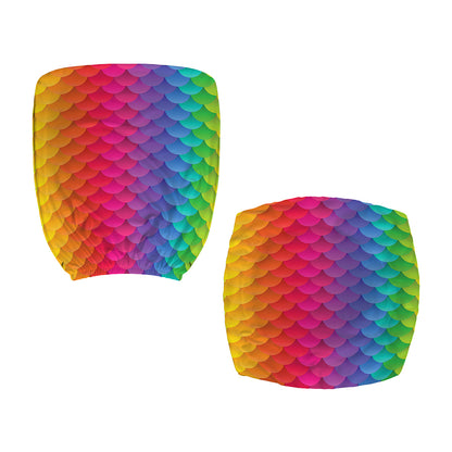 Rainbow Mermaid Scale Pattern Print Office Chair Cover