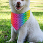 Rainbow Mermaid Scale Pattern Print Over The Collar Dog Bandana