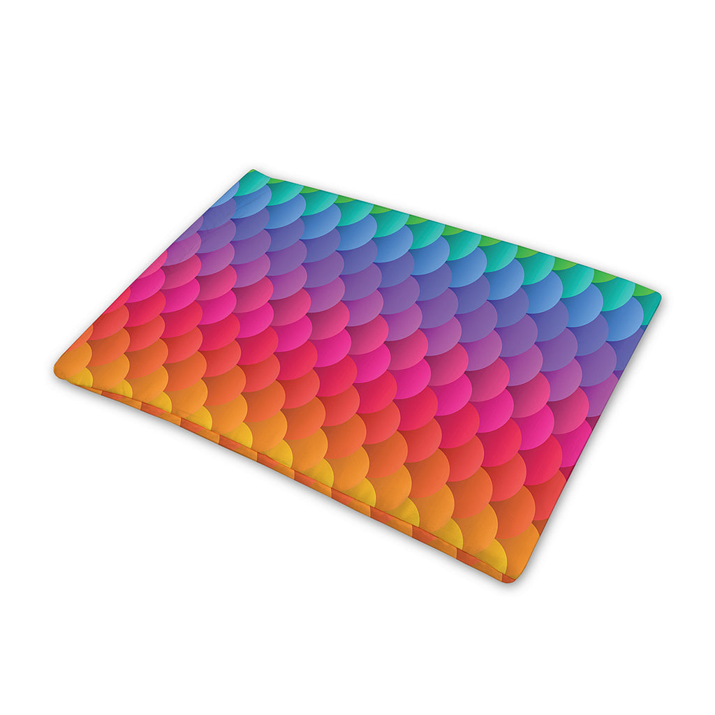 Rainbow Mermaid Scale Pattern Print Pet Cooling Mat Cover