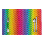 Rainbow Mermaid Scale Pattern Print Placemat