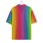 Rainbow Mermaid Scale Pattern Print Rayon Hawaiian Shirt