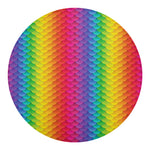 Rainbow Mermaid Scale Pattern Print Round Blanket