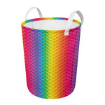Rainbow Mermaid Scale Pattern Print Round Laundry Basket