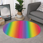 Rainbow Mermaid Scale Pattern Print Round Rug