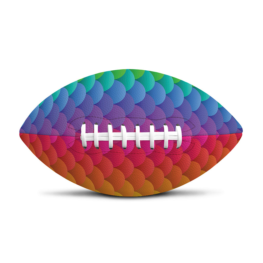 Rainbow Mermaid Scale Pattern Print Rugby Ball