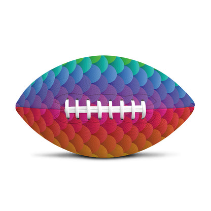 Rainbow Mermaid Scale Pattern Print Rugby Ball