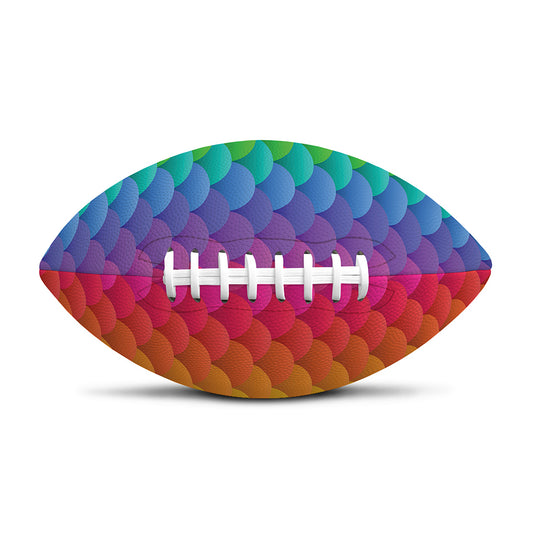 Rainbow Mermaid Scale Pattern Print Rugby Ball