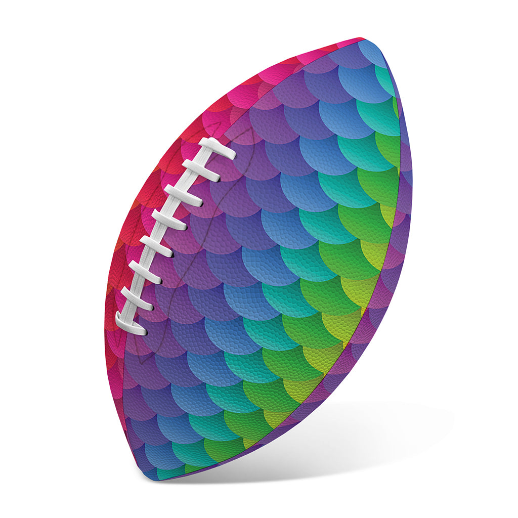 Rainbow Mermaid Scale Pattern Print Rugby Ball