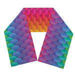 Rainbow Mermaid Scale Pattern Print Scarf