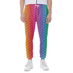 Rainbow Mermaid Scale Pattern Print Scuba Joggers