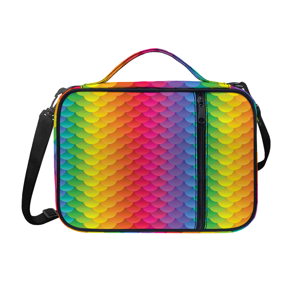 Rainbow Mermaid Scale Pattern Print Shoulder Strap Bible Bag