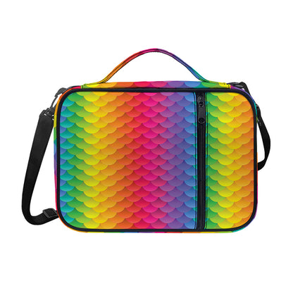 Rainbow Mermaid Scale Pattern Print Shoulder Strap Bible Bag