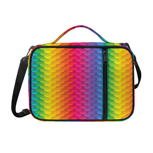Rainbow Mermaid Scale Pattern Print Shoulder Strap Bible Bag