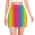 Rainbow Mermaid Scale Pattern Print Side Slit Mini Skirt