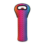 Rainbow Mermaid Scale Pattern Print Single Neoprene Wine Tote
