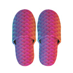 Rainbow Mermaid Scale Pattern Print Slippers