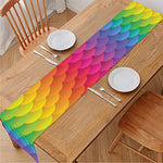 Rainbow Mermaid Scale Pattern Print Table Runner
