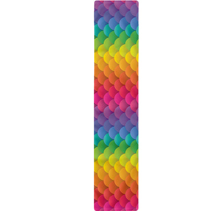 Rainbow Mermaid Scale Pattern Print Table Runner