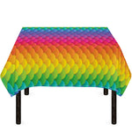 Rainbow Mermaid Scale Pattern Print Tablecloth