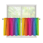 Rainbow Mermaid Scale Pattern Print Tier Curtains