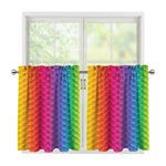Rainbow Mermaid Scale Pattern Print Tier Curtains