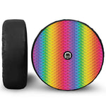 Rainbow Mermaid Scale Pattern Print Tire Cover With Camera Hole