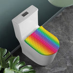 Rainbow Mermaid Scale Pattern Print Toilet Lid Cover