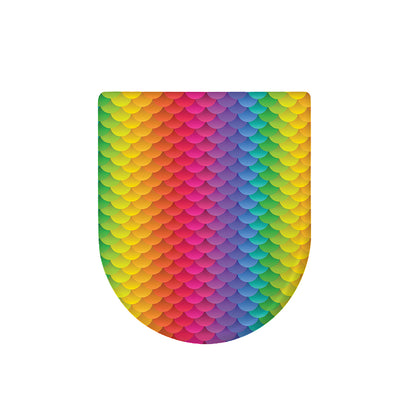 Rainbow Mermaid Scale Pattern Print Toilet Lid Cover