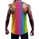 Rainbow Mermaid Scale Pattern Print Training Tank Top