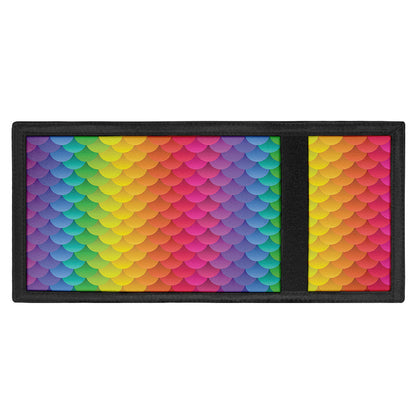 Rainbow Mermaid Scale Pattern Print Trifold Wallet