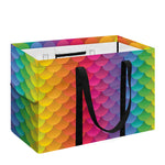 Rainbow Mermaid Scale Pattern Print Utility Tote Bag