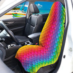 Rainbow Mermaid Scale Pattern Print Waterproof Car Seat Cover