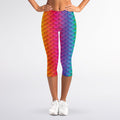Rainbow Mermaid Scale Pattern Print Women's Capri Leggings