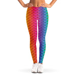 Rainbow Mermaid Scale Pattern Print Women's Leggings