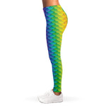 Rainbow Mermaid Scale Pattern Print Women's Leggings