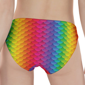 Rainbow Mermaid Scale Pattern Print Women's Panties