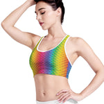 Rainbow Mermaid Scale Pattern Print Women's Sports Bra