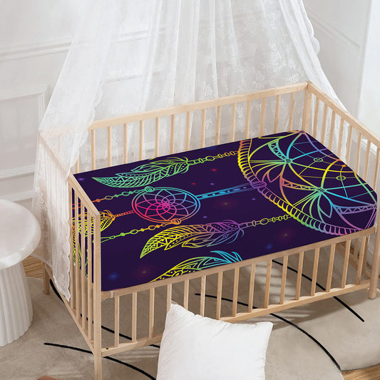 Rainbow Native Dream Catcher Print Baby Crib Sheet