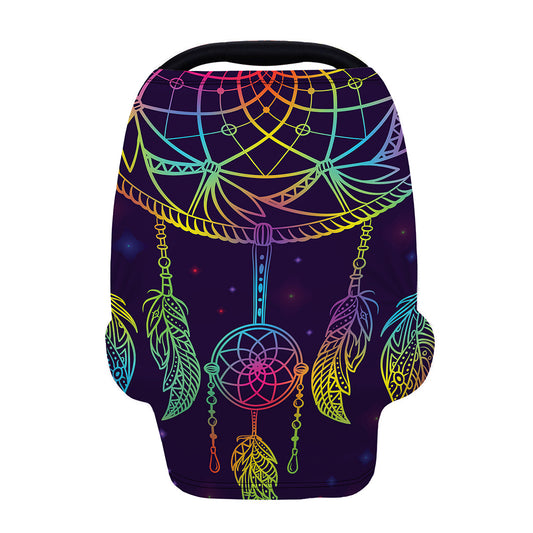 Rainbow Native Dream Catcher Print Baby Seat Cover