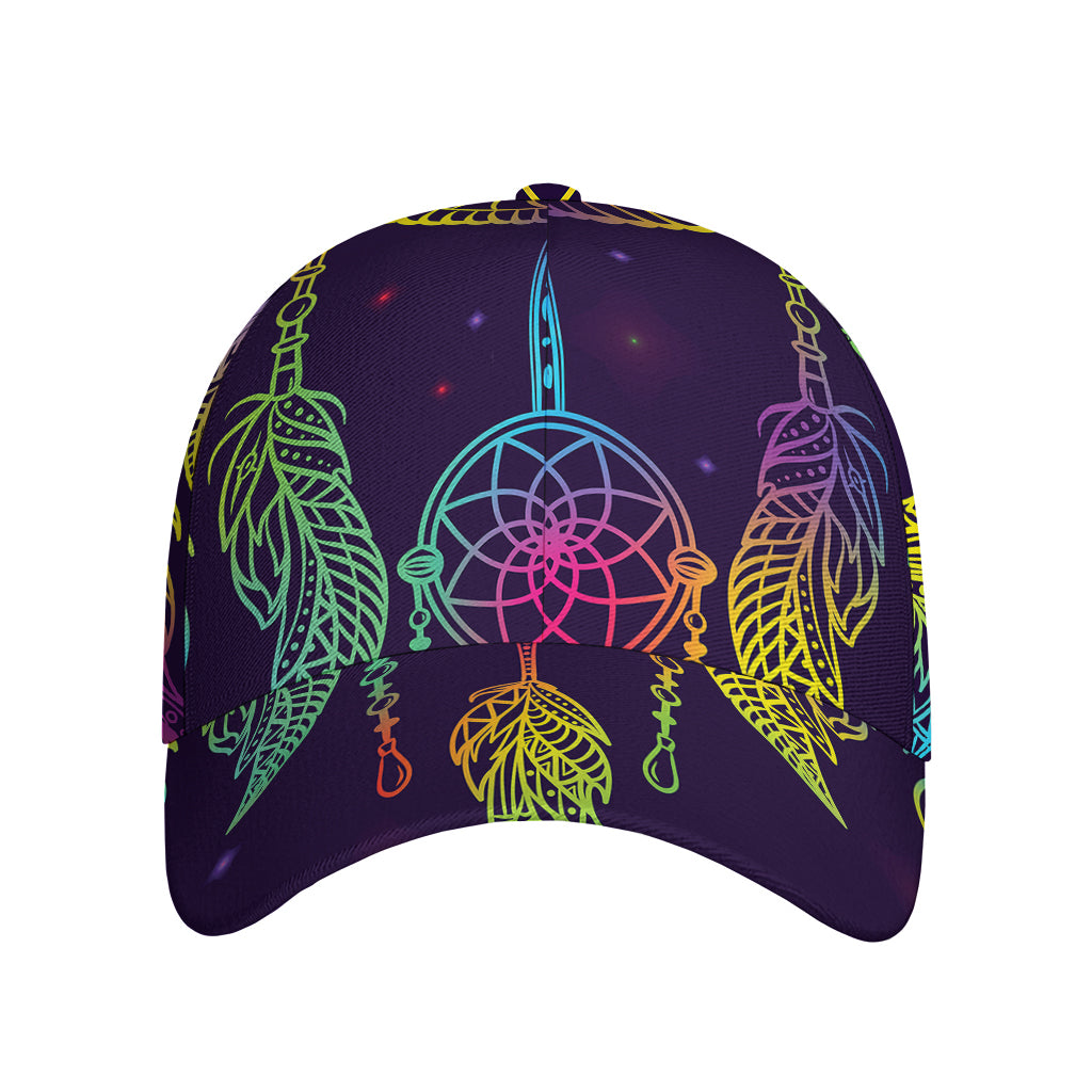Rainbow Native Dream Catcher Print Baseball Cap