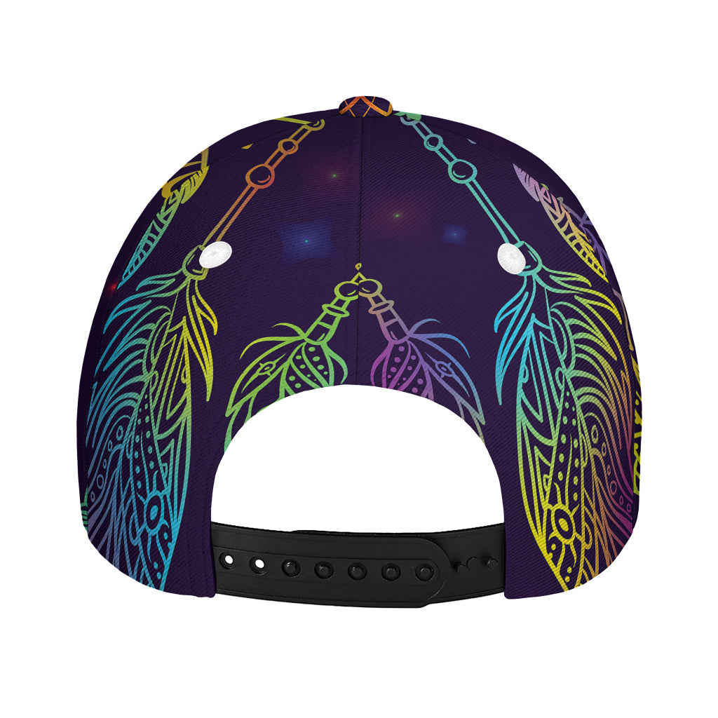 Rainbow Native Dream Catcher Print Baseball Cap