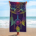 Rainbow Native Dream Catcher Print Beach Towel