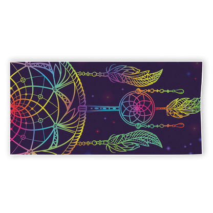 Rainbow Native Dream Catcher Print Beach Towel